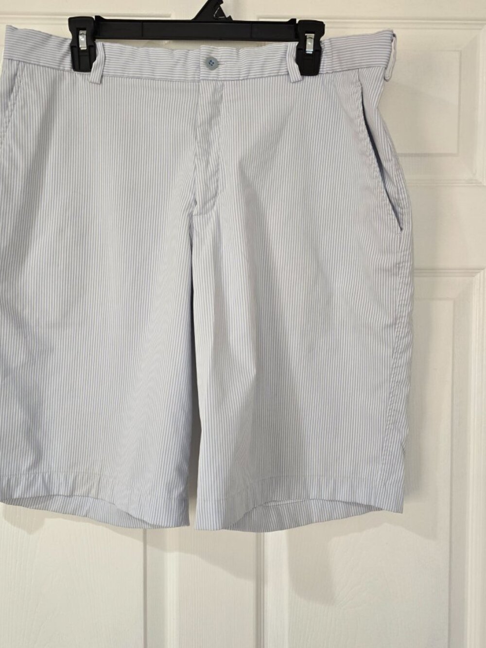 Nike Golf Men's Performance Flat Front Shorts Blue White Striped Logo Size 36 - Picture 2 of 8